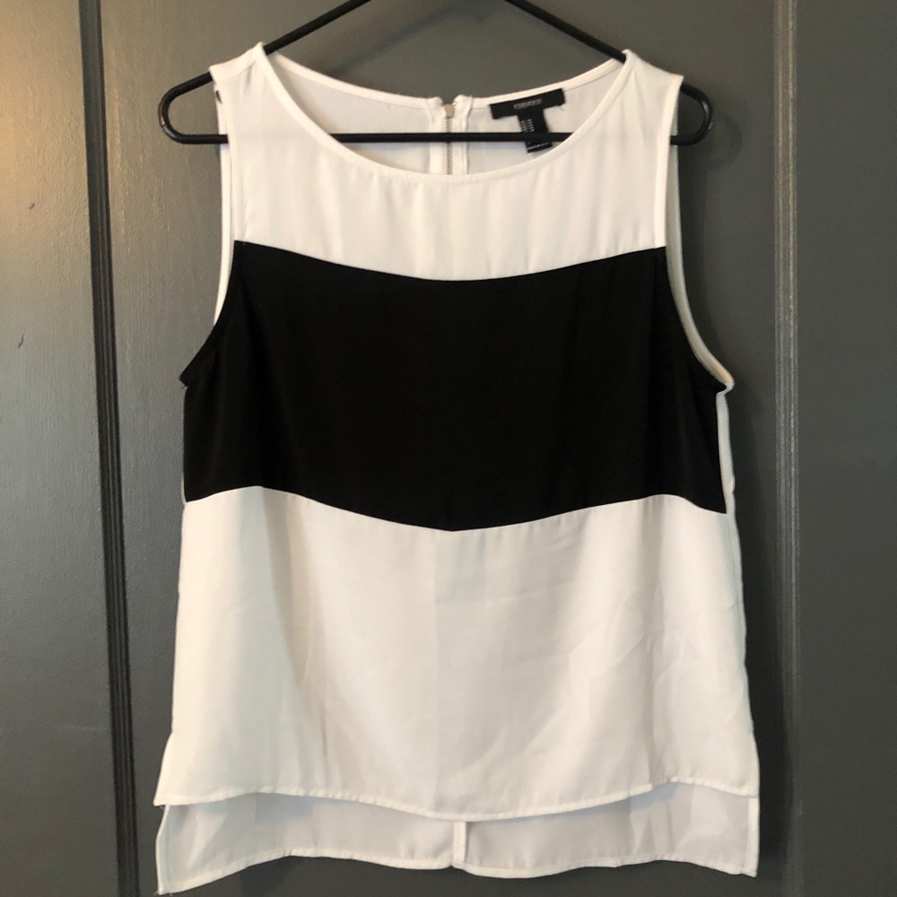 Forever 21 • black white tank blouse
